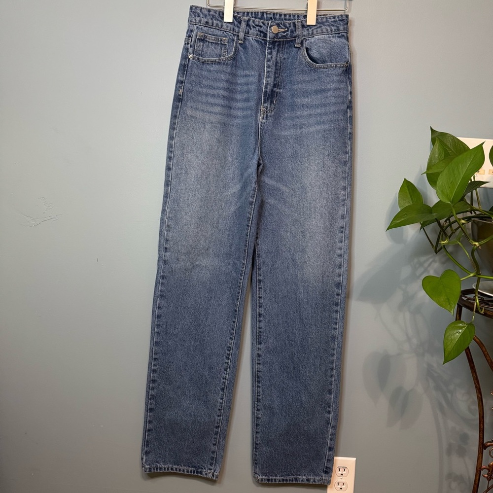 SHEIN High Rise Baggy Relaxed Straight Leg Blue Jeans. Women’s Medium (28x32) - Picture 11 of 11